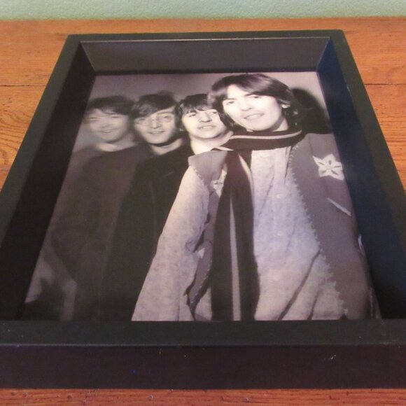 Rare Vintage Lenticular BEATLES Picture 3-D Framed Black & White Photo Print - Picture 10 of 16